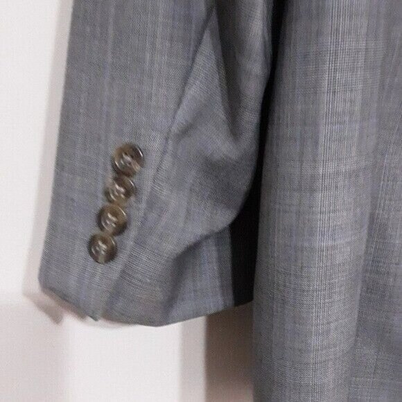 Ralph Lauren  mens blazer suit plaid 100% wool Laine size 46L 2 buttons closure - Picture 4 of 8